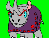 Dibujo Rinoceronte pintado por sae6