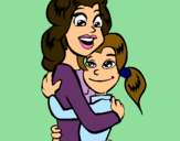 Dibujo Madre e hija abrazadas pintado por CeliOri