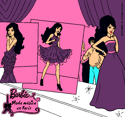 Dibujo Barbie, desfilando por la pasarela pintado por Lauriit