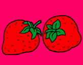 Dibujo fresas pintado por minty