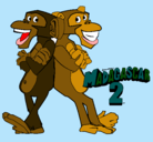 Dibujo Madagascar 2 Manson y Phil 2 pintado por jbhjbjh
