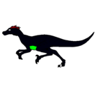 Dibujo Velociraptor pintado por pedo