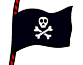 Dibujo Bandera pirata pintado por PIRA