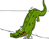 Dibujo Aligátor entrando al agua pintado por marcap