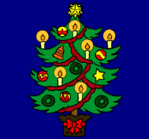Dibujo Árbol de navidad con velas pintado por imSandy