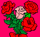 Dibujo Ramo de rosas pintado por rosas  