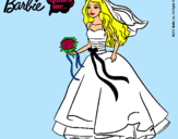 Dibujo Barbie vestida de novia pintado por xdaasas