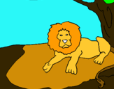 Dibujo Rey león pintado por amey