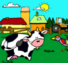 Dibujo Vaca en la granja pintado por pimpon