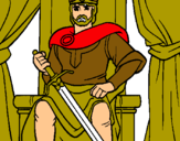 Dibujo Caballero rey pintado por pangaroq