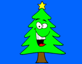 Dibujo árbol navidad pintado por jyrdz