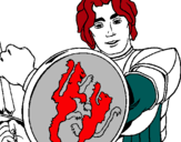 Dibujo Caballero con escudo de león pintado por VANESSAROQUE