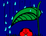 Dibujo Mariquita protegida de la lluvia pintado por lakita