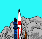 Dibujo Lanzamiento cohete pintado por chotp