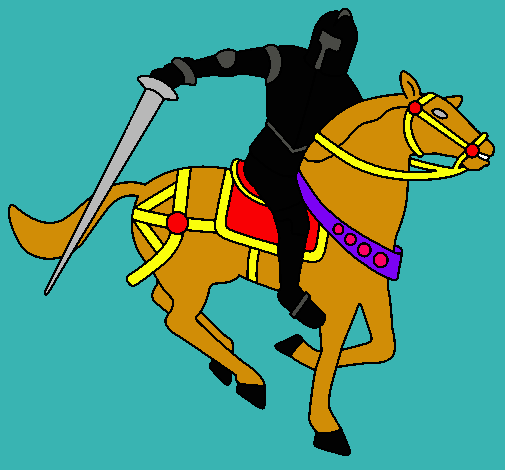 Dibujo Caballero a caballo IV pintado por lufontana