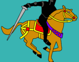 Dibujo Caballero a caballo IV pintado por lufontana