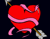 Dibujo Corazón con flecha pintado por soniamigamar