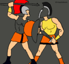 Dibujo Lucha de gladiadores pintado por esparta