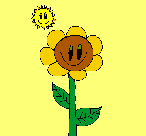 Dibujo Sol y flor pintado por miniee