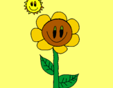 Dibujo Sol y flor pintado por miniee