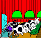 Dibujo Vacas en el establo pintado por diego08