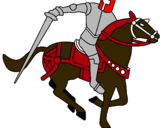 Dibujo Caballero a caballo IV pintado por quijada