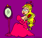 Dibujo Princesa y espejo pintado por MATUTE