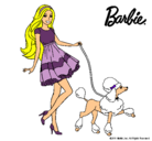 Dibujo Barbie paseando a su mascota pintado por druky24