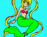 Dibujo Sirena con perlas pintado por La-artista