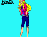 Dibujo Barbie con look casual pintado por 09456