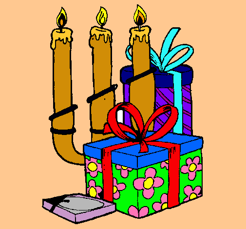 Candelabro y regalos