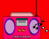 Dibujo Radio cassette 2 pintado por hvev
