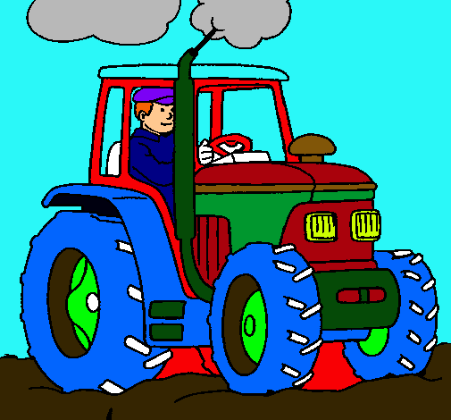Dibujo Tractor en funcionamiento pintado por darwinmend