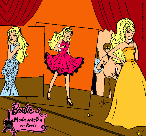 Dibujo Barbie, desfilando por la pasarela pintado por mar123