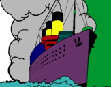 Dibujo Barco de vapor pintado por lelo