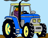 Dibujo Tractor en funcionamiento pintado por sebassssssss