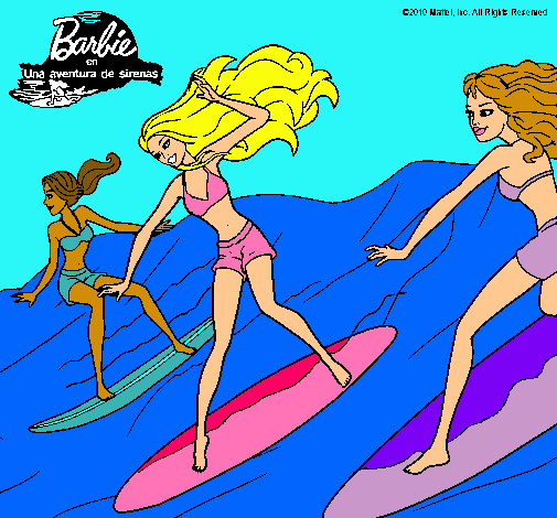 Dibujo Barbie de nuevo con sus amigas pintado por daiyan