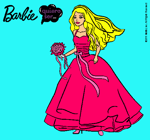 Dibujo Barbie vestida de novia pintado por CristinaQuesada
