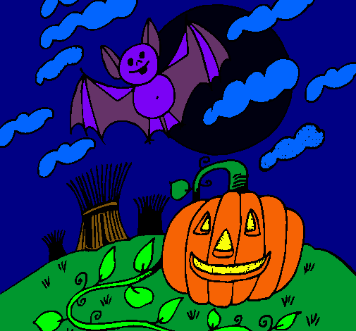 Dibujo Paisaje de Halloween pintado por karladani