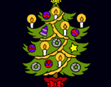 Dibujo Árbol de navidad con velas pintado por periki