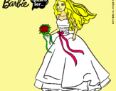 Dibujo Barbie vestida de novia pintado por 909090909