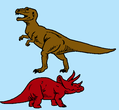 Triceratops y tiranosaurios rex