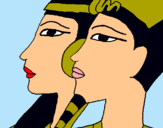 Dibujo Ramsés y Nefertiti pintado por aitana12