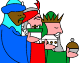 Dibujo Los Reyes Magos 3 pintado por aicha