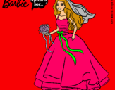 Dibujo Barbie vestida de novia pintado por mara07