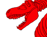 Dibujo Esqueleto tiranosaurio rex pintado por vincent