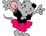 Dibujo Rata con vestido pintado por raton