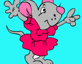 Dibujo Rata con vestido pintado por ratonsita
