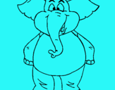 Dibujo Elefante contento pintado por leo3
