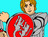 Dibujo Caballero con escudo de león pintado por vfldldlflkdf